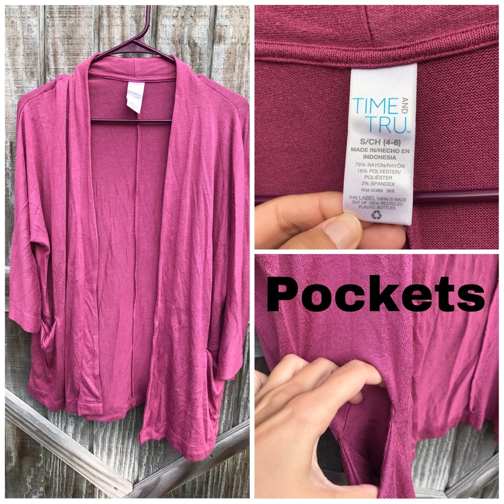 Time and Tru Small cardigan with pockets